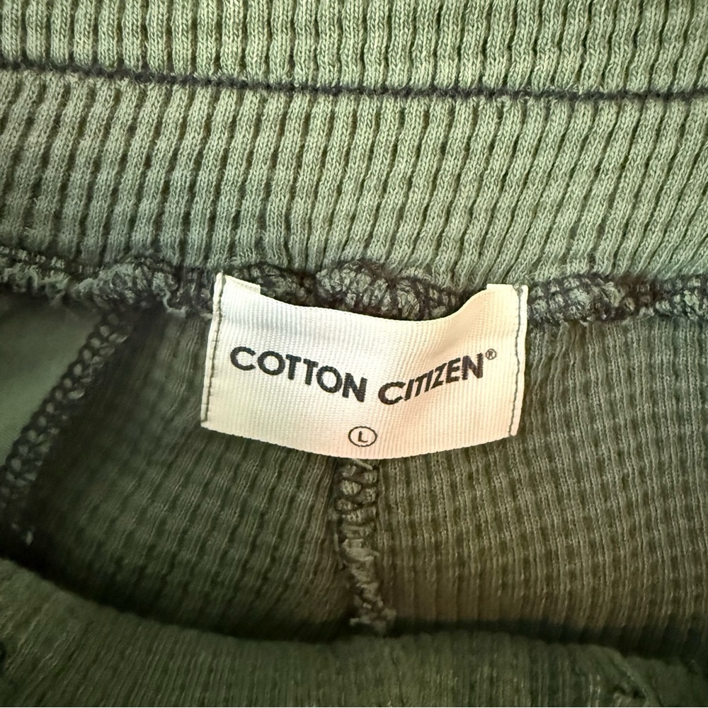Cotton Citizen Olive Green Waffle Drawstring Shorts - Picture 5 of 5